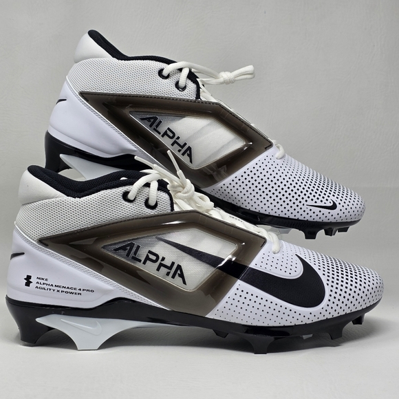 Nike Alpha Menace 4 Pro Football Cleats FZ7702-105 White Black Men\'s Size 14.5 main image 7